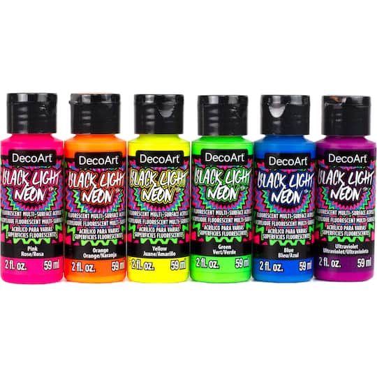 DecoArt&#xAE; Black Light Neon&#x2122; 6 Color Acrylic Paint Bundle